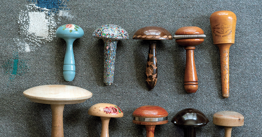 A selection of darning mushrooms used for mending