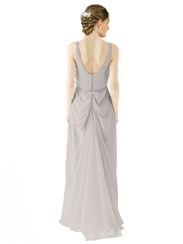 silver floor length gown