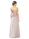 Mila Gowns Sophia Long A-Line Strapless Sweetheart Chiffon Champagne 42 Bridesmaid Dress Floor Length Sleeveless 174022