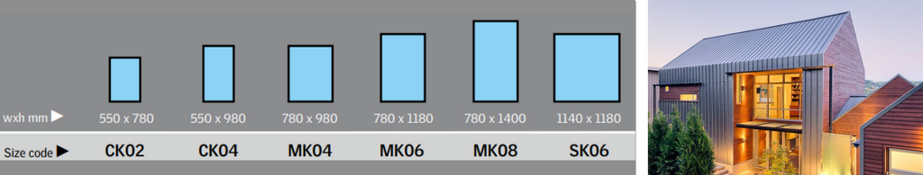 Buy velux skylight roof window sizing chart 