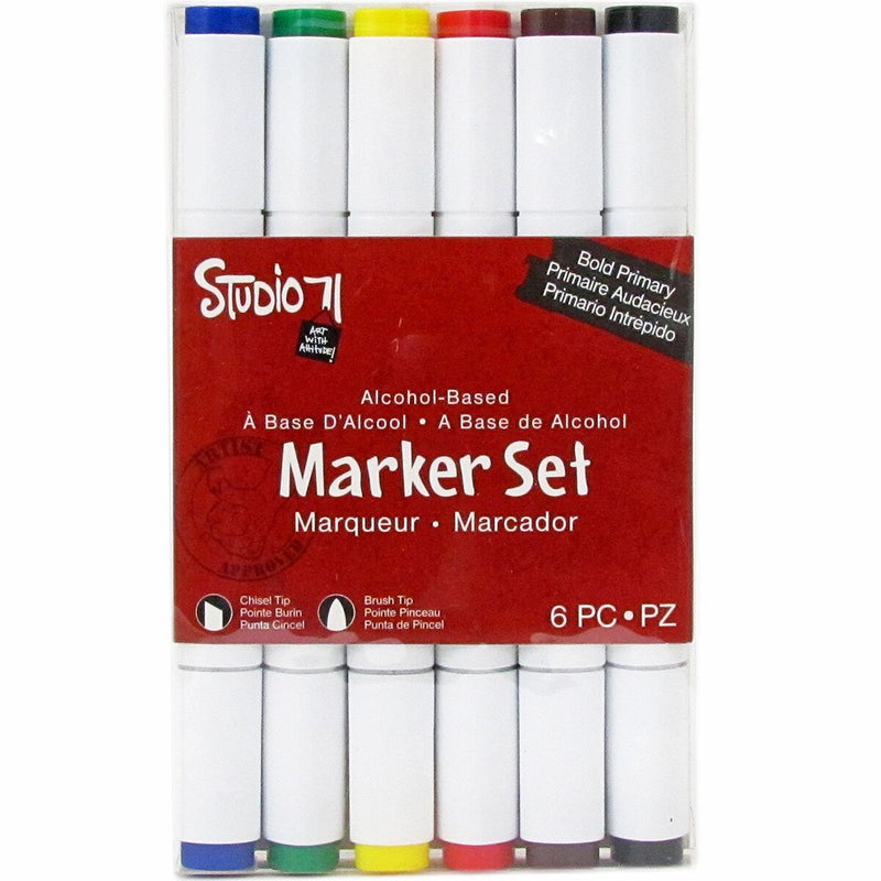 Studio 71 Dual Tip Alcohol Ink Marker Set of 6 - Blue Tones