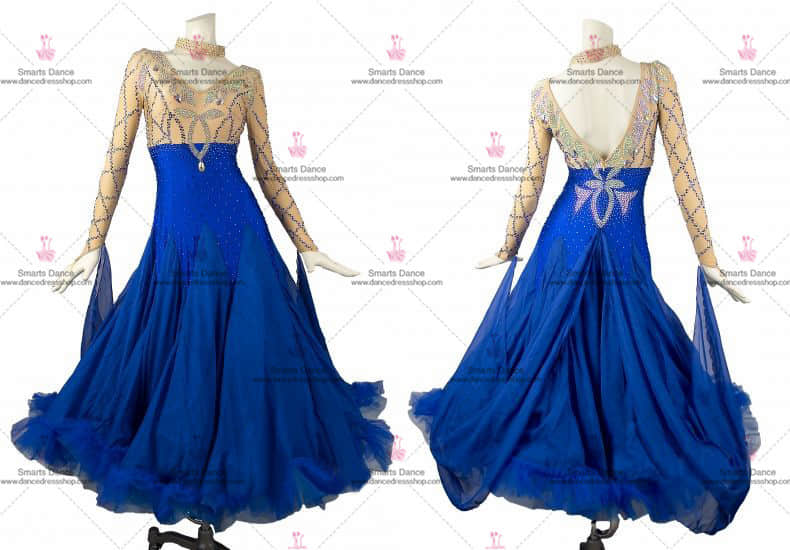 Ballroom Dancewear,Affordable Ballroom Competition Dresses Blue BD-SG2853,Ballroom Dress,Ballroom Dance Dresses For Sale