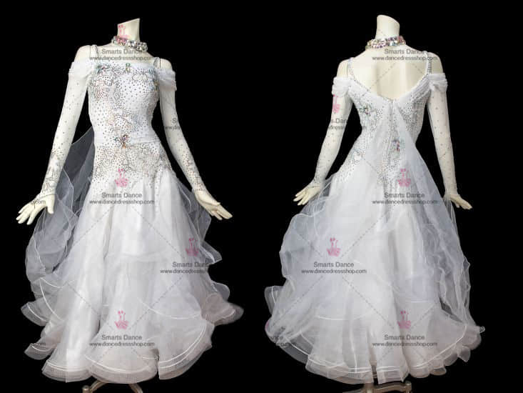 Affordable Ballroom Dress,Waltz Dance Dresses White BD-SG2866,Ballroom Costume For Female,Custom Made Ballroom Dress