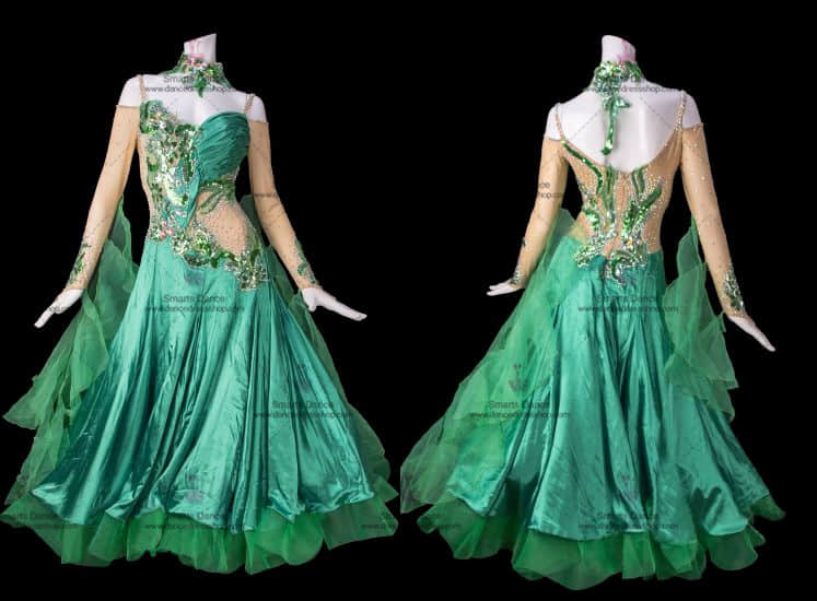 Affordable Ballroom Dress,Tailor Made Ballroom Dress Green BD-SG2877,Ballroom Dresses For Sale,Waltz Dance Dresses