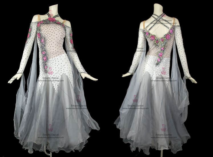 Waltz Dance Dresses,Ballroom Dancewear White BD-SG2880,Ballroom Dance Customes,Tailor Made Ballroom Dress