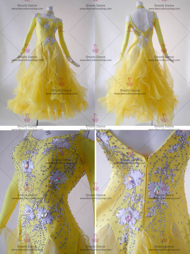 Custom Made Ballroom Dress,Ballroom Gowns Yellow BD-SG2922,Ballroom Costume For Female,Ballroom Dresses For Sale