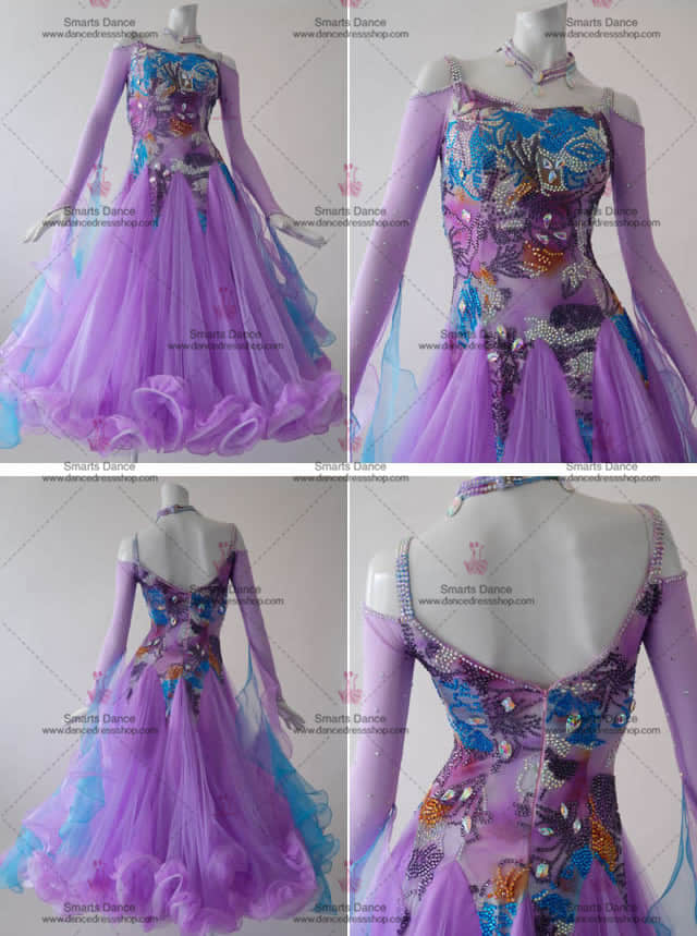 Ballroom Costume For Female,Tailor Made Ballroom Dress Purple BD-SG2941,Ballroom Dance Dresses,Ballroom Dance Costumes