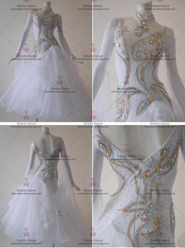 Ballroom Clothes,Ballroom Costumes White BD-SG2966,Ballroom Dance Customes,Ballroom Dance Costumes