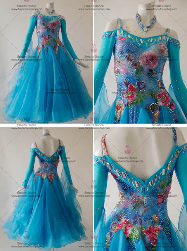 Ballroom Dancewear,Tailor Made Ballroom Dress Blue BD-SG2982,Ballroom Dance Dresses For Sale,Ballroom Costumes