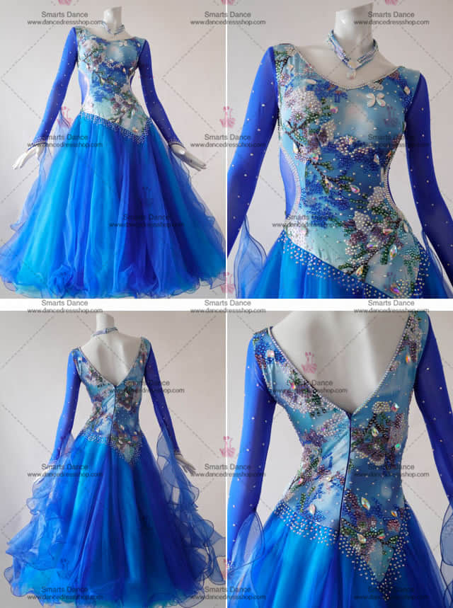 Ballroom Dance Competition Dresses,Ballroom Costumes Blue BD-SG2988,Ballroom Dance Costumes,Latin Ballroom Dresses