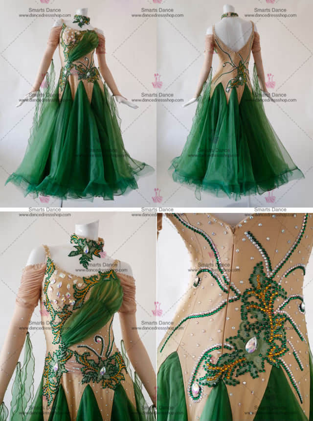 Tailor Made Ballroom Dress Green BD-SG2989,Latin Ballroom Dresses,Ballroom Dance Dresses