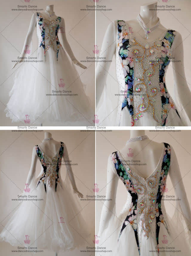 Custom Made Ballroom Dress,Ballroom Dancewear White BD-SG2993,Ballroom Dresses For Sale,Ballroom Dresses For Sale