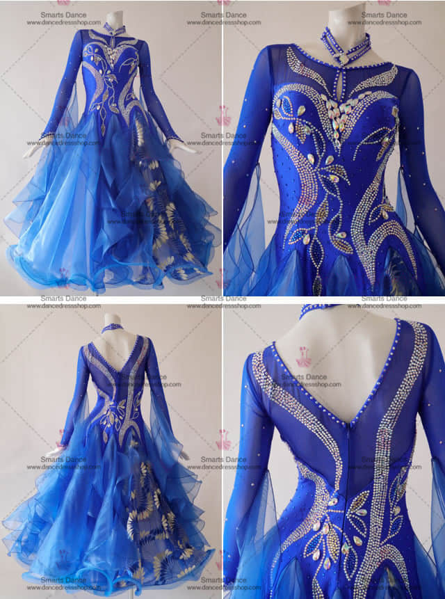 Ballroom Dance Costumes,Custom Made Ballroom Dress Blue BD-SG3014,Ballroom Dance Clothes,Womens Ballroom Dress