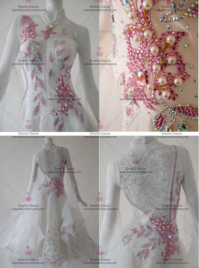 Latin Ballroom Dresses,Ballroom Dresses For Sale White BD-SG3016,Ballroom Costumes,Custom Made Ballroom Dress