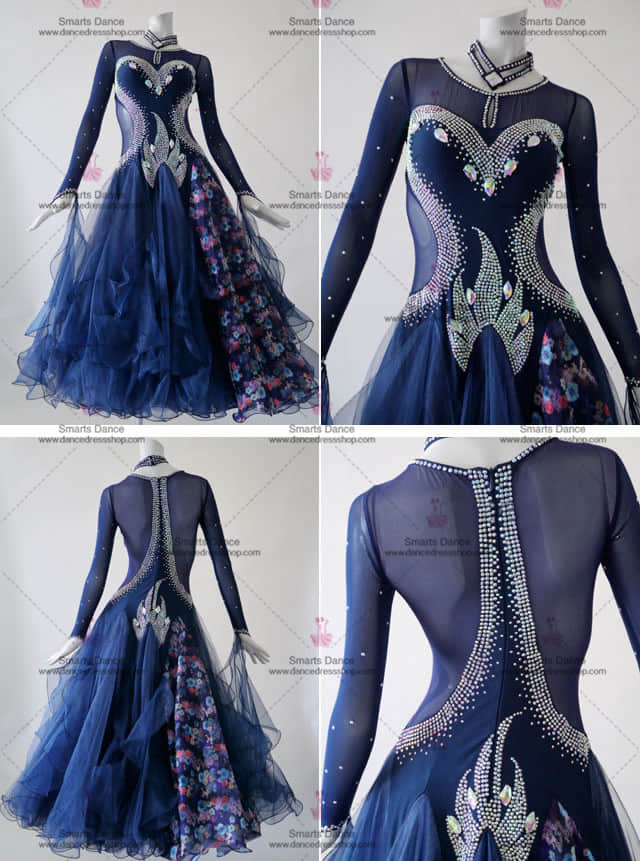 Ballroom Costume For Female,Ballroom Dance Dresses For Sale Blue BD-SG3023,Ballroom Gowns,Ballroom Clothes