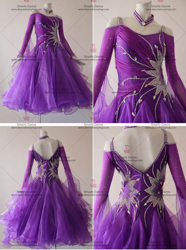 Ballroom Dance Costumes For Competition Purple BD-SG3037,Affordable Ballroom Dress,Ballroom Dress