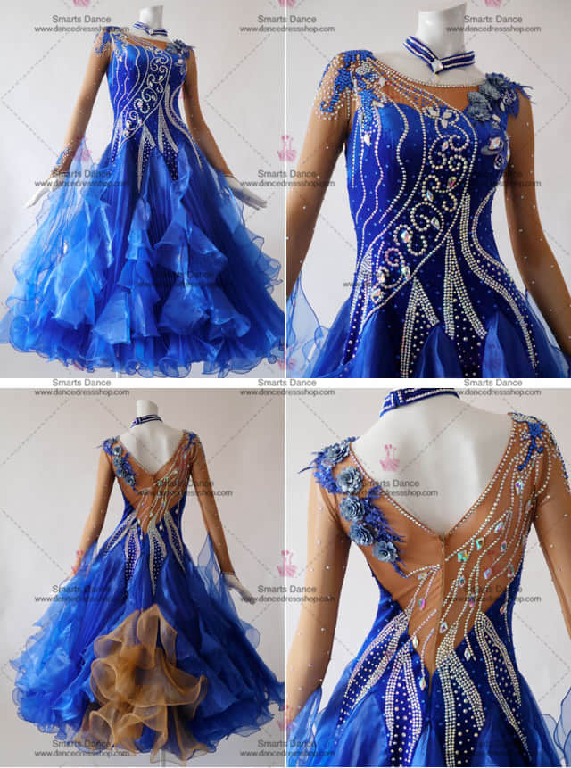 Ballroom Dancewear,Waltz Dance Dresses Blue BD-SG3041,Ballroom Clothes,Affordable Ballroom Competition Dresses