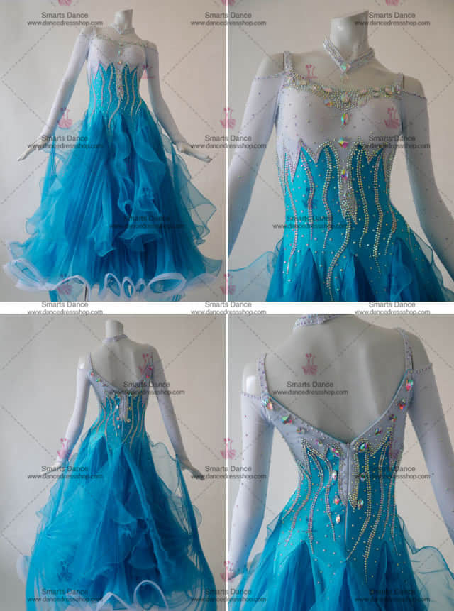 Custom Made Ballroom Dress,Waltz Dance Dresses Blue BD-SG3046,Ballroom Dance Costumes,Ballroom Costume For Female