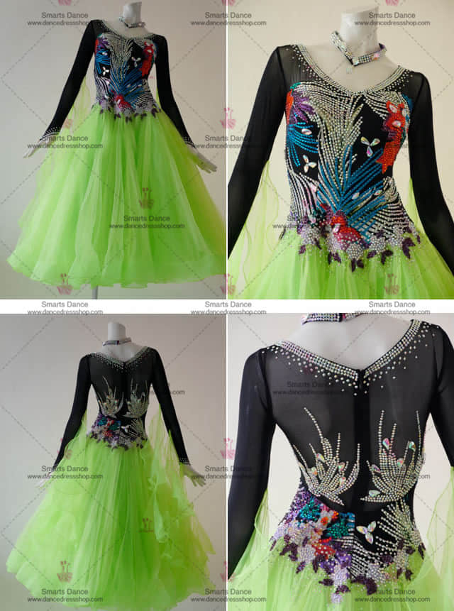 Ballroom Gowns,Ballroom Dance Costumes Green BD-SG3051,Ballroom Costumes,Ballroom Dancewear