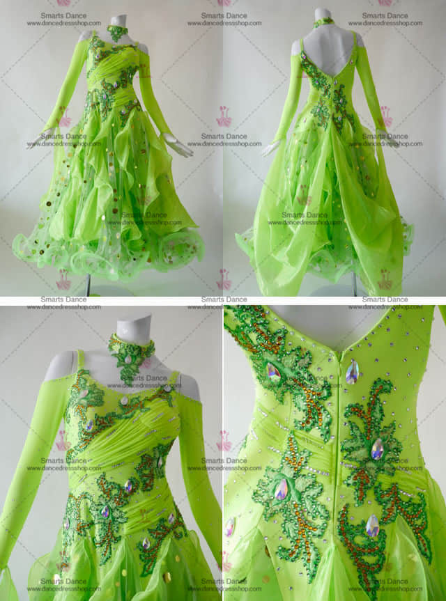 Ballroom Costumes,Affordable Ballroom Dress Green BD-SG3059,Ballroom Dancewear,Ballroom Dresses For Sale