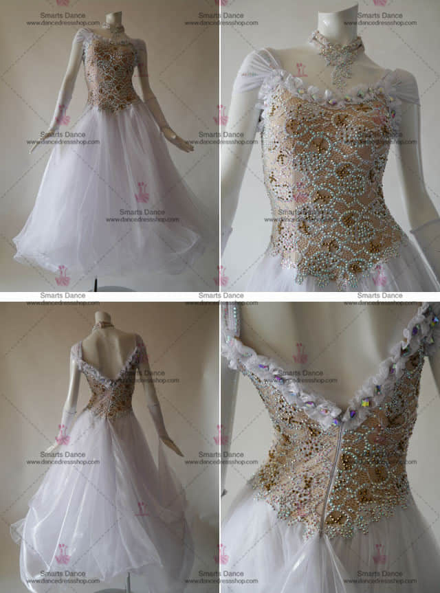 Ballroom Dancewear,Ballroom Dance Costumes For Competition White BD-SG3074,Tailor Made Ballroom Dress,Ballroom Costume For Female