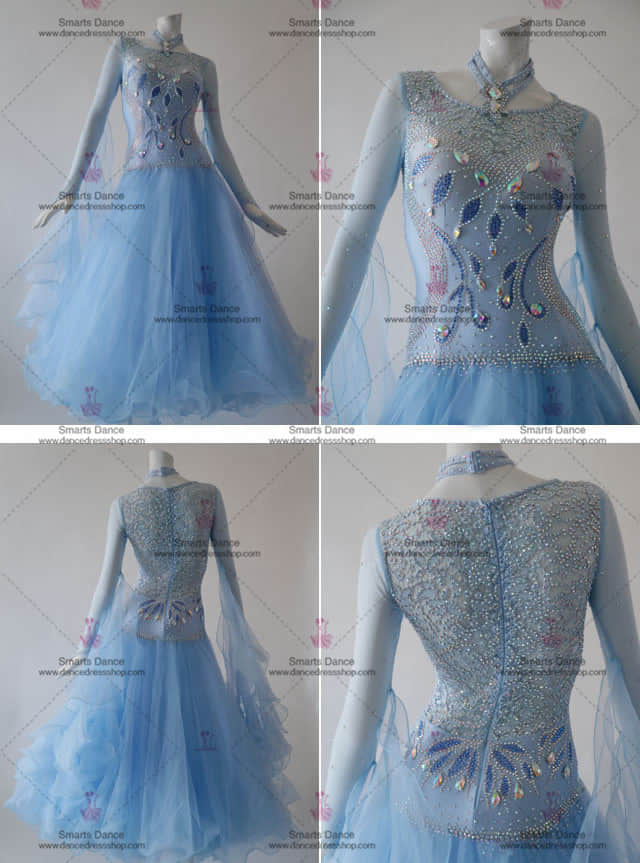 Latin Ballroom Dresses,Tailor Made Ballroom Dress Blue BD-SG3088,Ballroom Costumes,Ballroom Dance Costumes For Competition