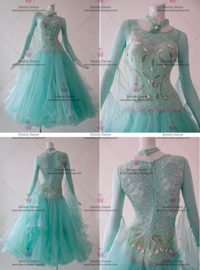Ballroom Dancewear,Ballroom Dance Costumes Green BD-SG3092,Waltz Dance Dresses,Affordable Ballroom Competition Dresses