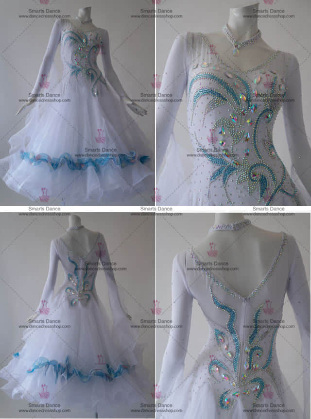 Ballroom Gowns,Womens Ballroom Dress White BD-SG3111,Ballroom Dance Dresses,Ballroom Dance Costumes For Competition
