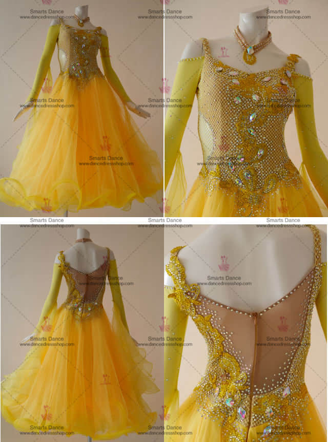 Ballroom Dress,Ballroom Dance Costumes For Competition Yellow BD-SG3113,Ballroom Dancewear,Ballroom Dance Clothes