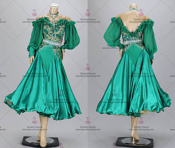 Ballroom Dance Costumes For Competition,Ballroom Dance Dresses Green BD-SG3135,Ballroom Dancewear,Ballroom Gowns