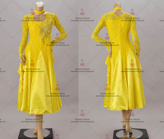 Affordable Ballroom Competition Dresses Yellow BD-SG3143,Ballroom Costume For Female,Ballroom Gowns