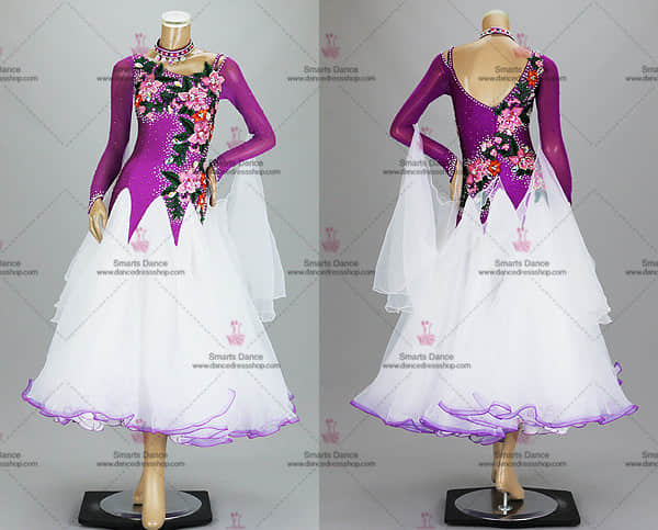 Ballroom Costume For Female,Custom Made Ballroom Dress White BD-SG3188,Ballroom Gowns,Tailor Made Ballroom Dress