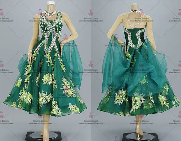 Ballroom Dancewear,Ballroom Dance Clothes Green BD-SG3243,Ballroom Dance Costumes,Tailor Made Ballroom Dress