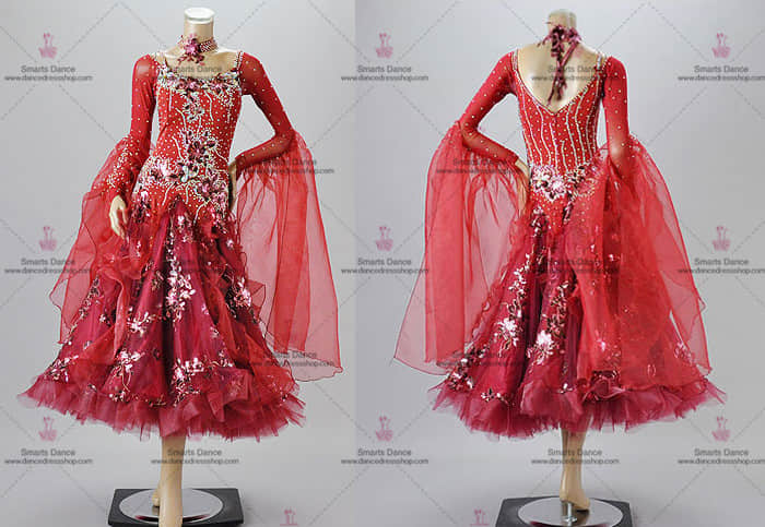 Womens Ballroom Dress,Ballroom Dance Costumes For Competition Red BD-SG3274,Ballroom Dancewear,Ballroom Clothes