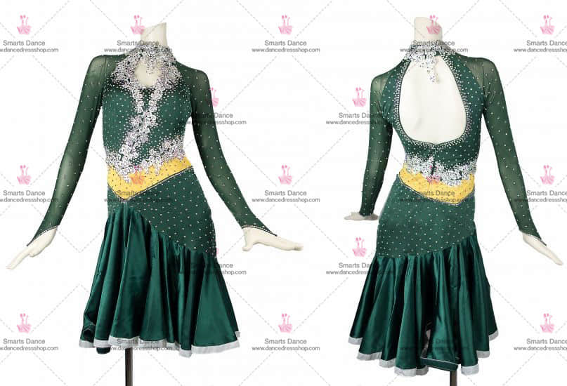 Latin Dance Customes,Latin Dance Costumes For Competition Green LD-SG1786,Waltz Dance Dresses,Latin Dance Dresses