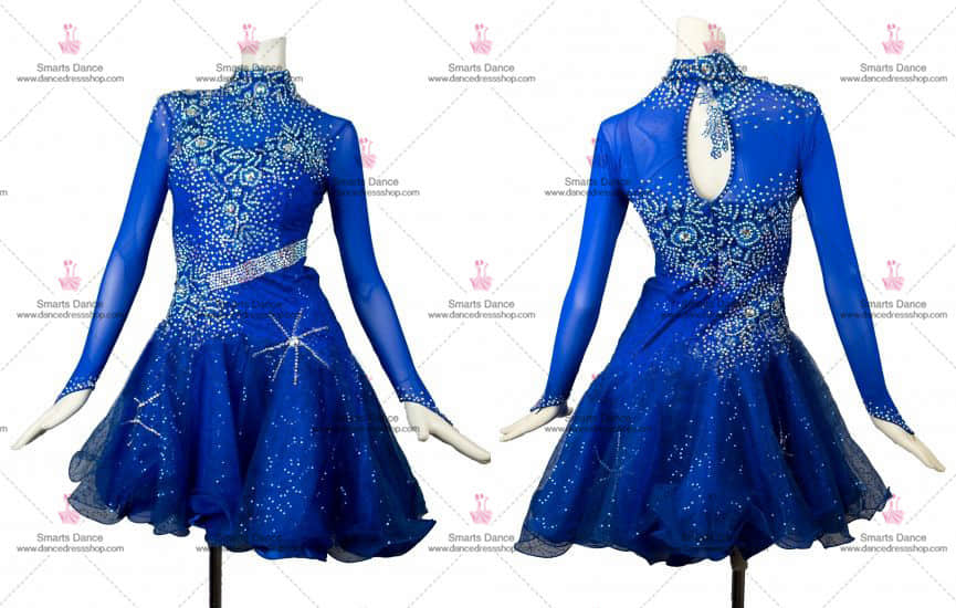 Affordable Latin Dress,Affordable Latin Competition Dresses Blue LD-SG1792,Latin Dancewear,Tailor Made Latin Dress