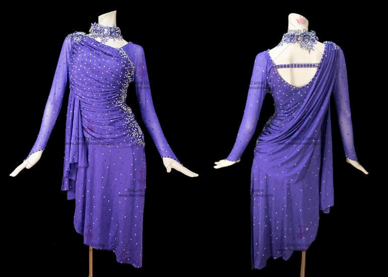 Latin Dance Dresses For Sale,Latin Dance Customes Purple LD-SG1797,Latin Dance Competition Dresses,Affordable Latin Competition Dresses