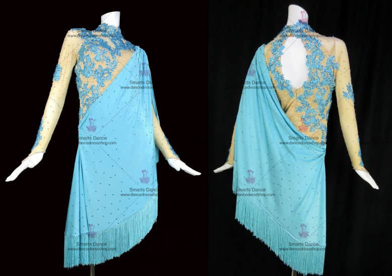 Womens Latin Dress,Latin Dancewear Blue LD-SG1799,Latin Dress,Latin Dresses For Sale
