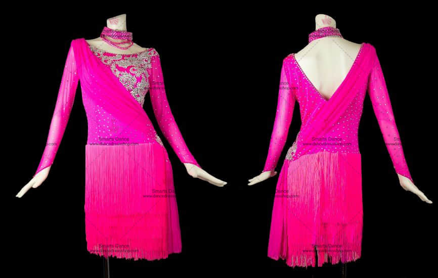 Latin Gowns,Latin Dance Gowns Pink LD-SG1814,Tailor Made Latin Dress,Latin Ballroom Dresses