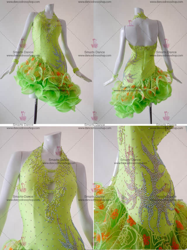 Tailor Made Latin Dress,Custom Made Latin Dress Green LD-SG1820,Latin Dress,Latin Costumes