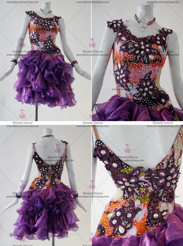 Latin Dancewear,Latin Dancewear Purple LD-SG1834,Latin Dresses For Sale,Latin Dance Clothes