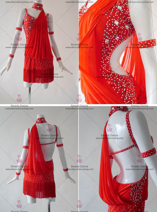 Latin Dance Costumes,Latin Costumes Red LD-SG1839,Latin Gowns,Latin Dance Dresses For Sale