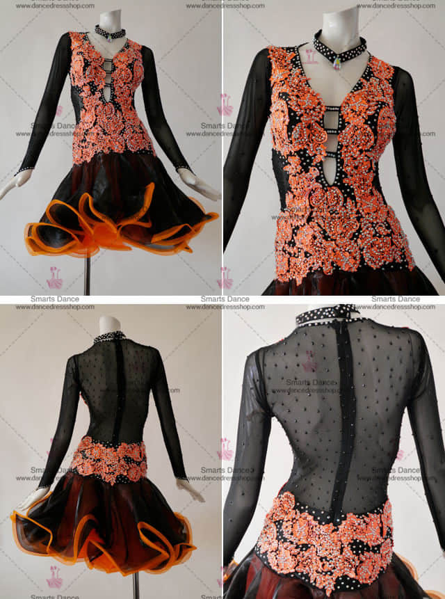 Tailor Made Latin Dress,Latin Dance Competition Dresses Black LD-SG1842,Latin Dresses,Latin Clothes