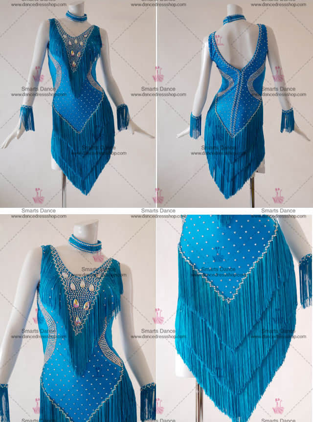 Latin Costume For Female,Womens Latin Dress Blue LD-SG1847,Latin Clothes,Tailor Made Latin Dress