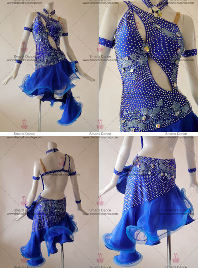 Latin Costume For Female,Latin Dresses For Sale Blue LD-SG1851,Affordable Latin Dress,Waltz Dance Dresses