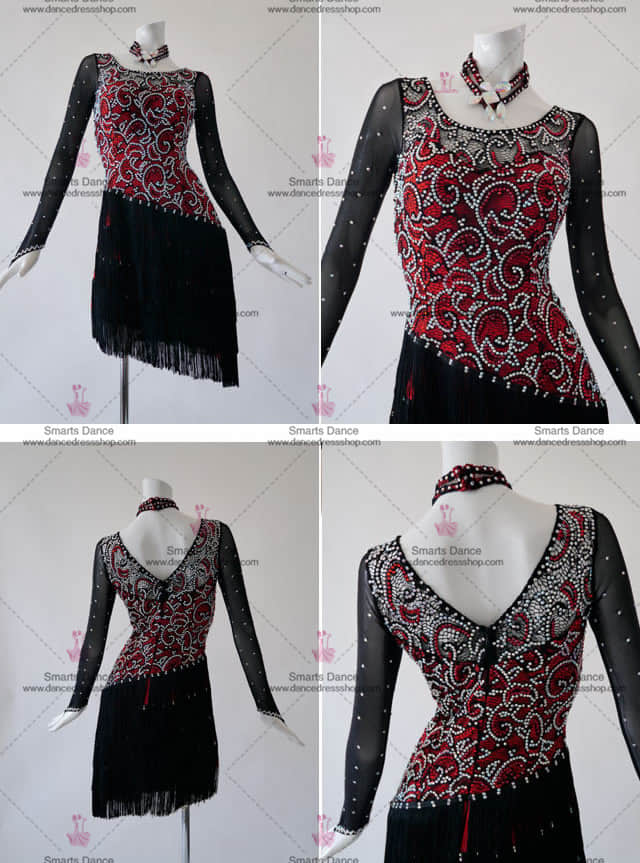 Latin Ballroom Dresses,Latin Costume For Female Black LD-SG1854,Latin Dresses For Sale,Latin Dance Customes