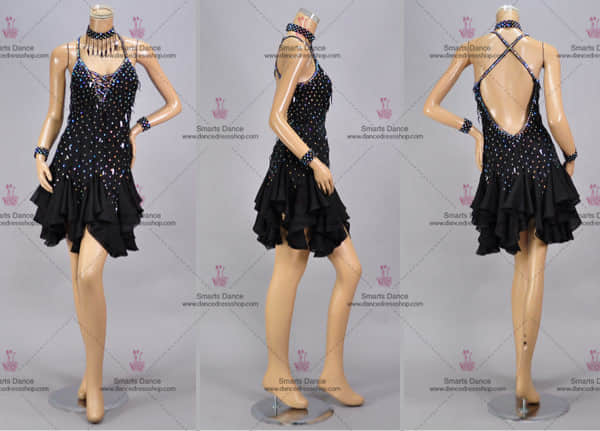 Latin Dance Competition Dresses,Latin Dancewear Black LD-SG1861,Latin Gowns,Latin Dancewear