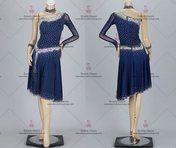 Waltz Dance Dresses,Latin Ballroom Dresses Blue LD-SG1871,Tailor Made Latin Dress,Latin Dancewear