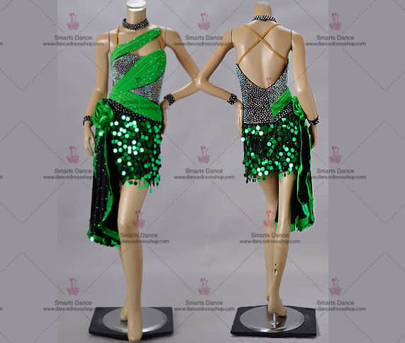 Latin Dance Costumes For Competition,Latin Gowns Green LD-SG1877,Latin Dancewear,Latin Costumes