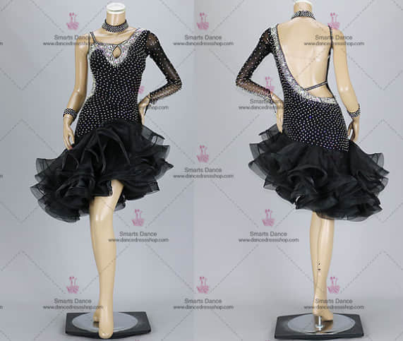 Custom Made Latin Dress,Latin Dance Costumes Black LD-SG1883,Latin Dancewear,Latin Dresses